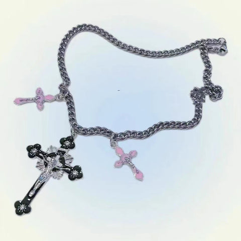 Punk Y2K Cross Pendant Necklace