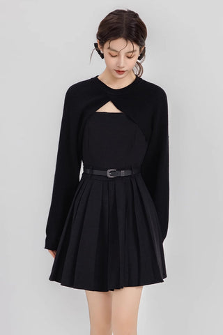 Two-Piece Mini Cami Dress & Sweater Set