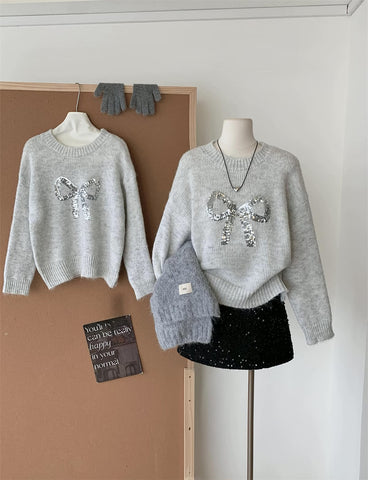 Sequin Bow Sweater