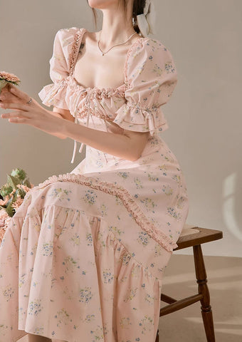 Vestido floral para el té de la tarde