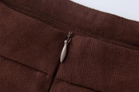 Hosenträgerrock / Bluse aus Cord-Wildleder