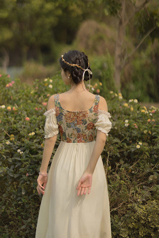 Rustic Floral Corset Twofer Dress