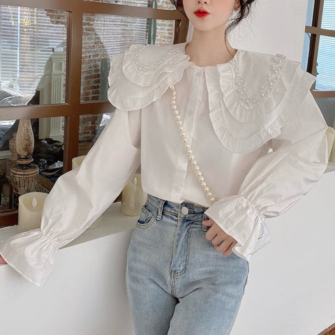 Pearl Peter Pan Button Up Shirt