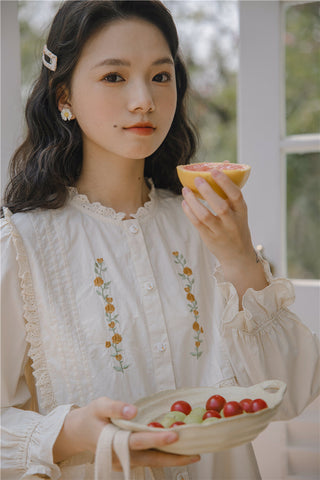 Golden Rose Embroidered Blouse
