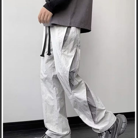 Zip Fly Wide Leg Parachute Pants