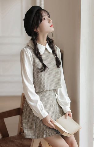 Preppy-kariertes zweiteiliges Set