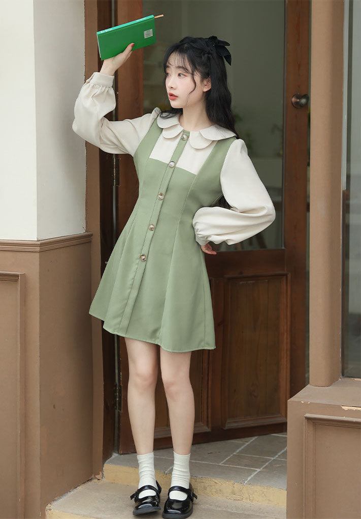 Twofer Minikleid mit Muschelkragen