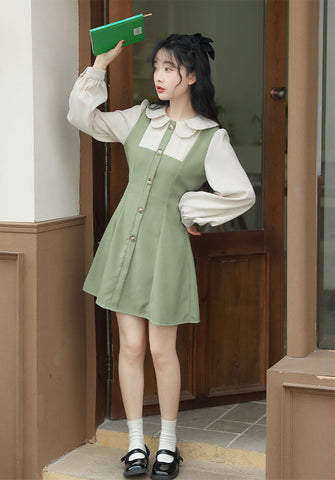 Twofer Minikleid mit Muschelkragen