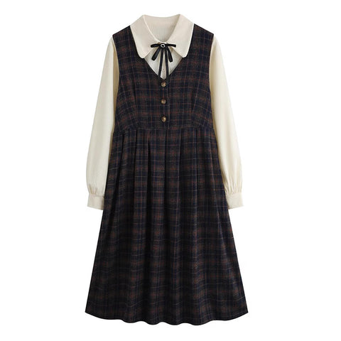 Edinburgh Plaid Pinafore Dress Set