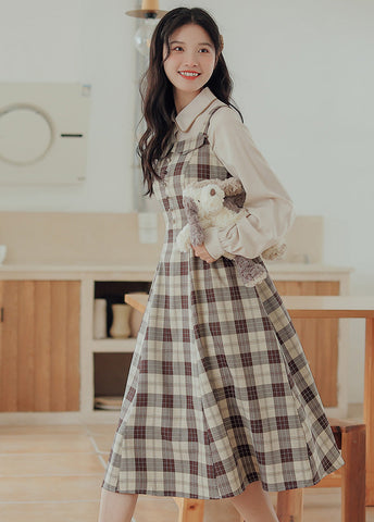 Plaid Cami Swing Dress