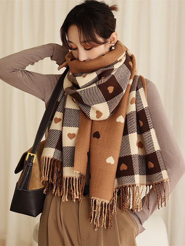 Heart Checkerboard Scarf