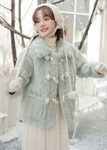 Abrigo de piel con botones Little Rose