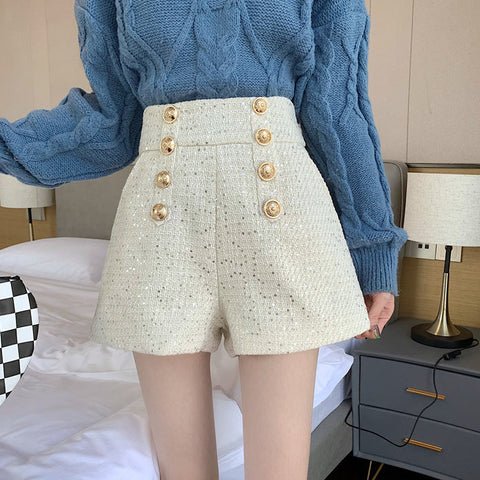 Pantalones cortos de tweed con lentejuelas a medida