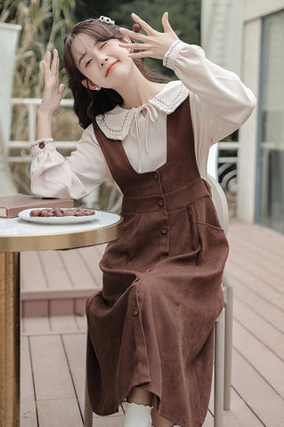 Little Baker Button Up Pinafore Dress
