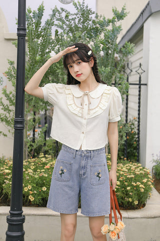 Posy Pockets Embroidered Shorts