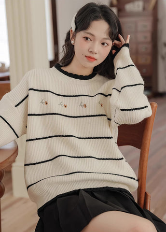 Emily Floral Stripe Sweater