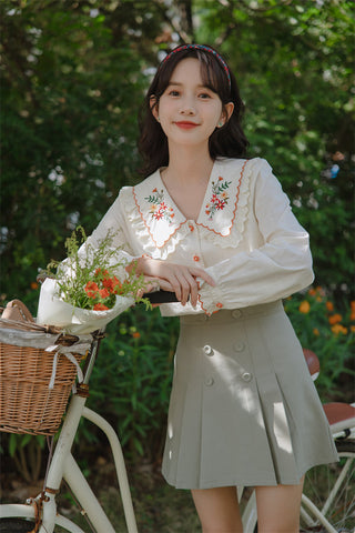 Floral Blooms Embroidered Blouse