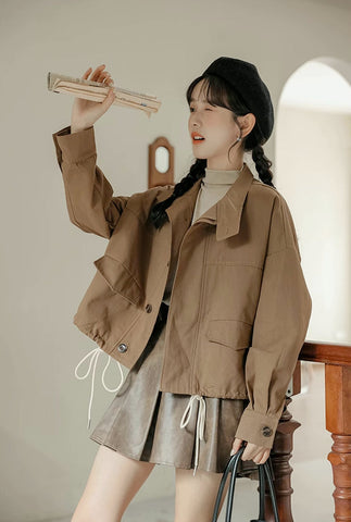 Cropped Worker Utility Jacket