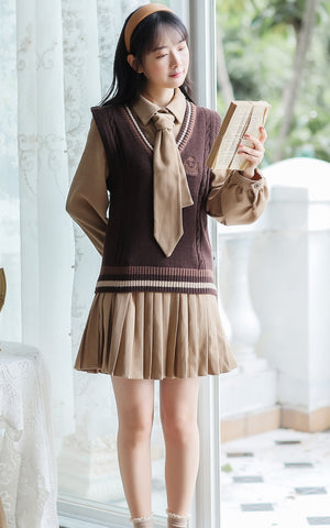 Prep School Vest & Dress Set