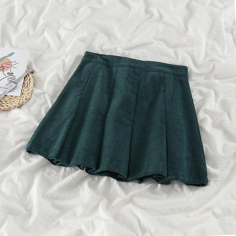 Corduroy Pleated Skirt