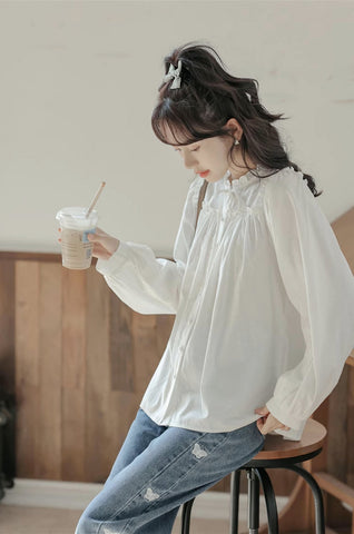 Essential Ruffle Trim Blouse