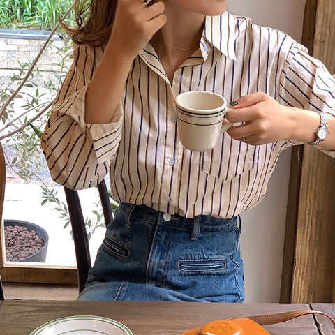 Everyday Stripe Button Up Shirt