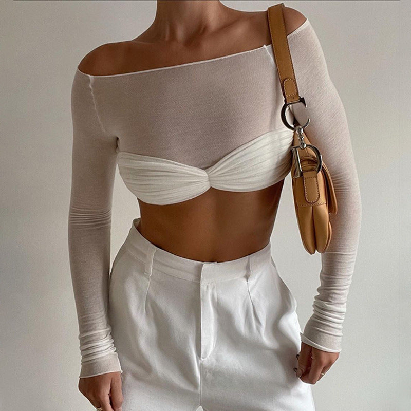 Long-Sleeved Boat Neck T-shirt