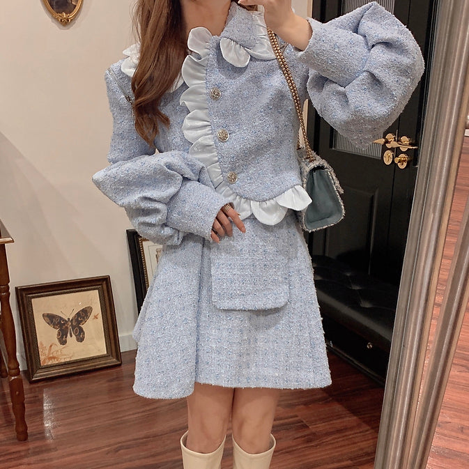 Scallop Tweed Jacket / Skirt