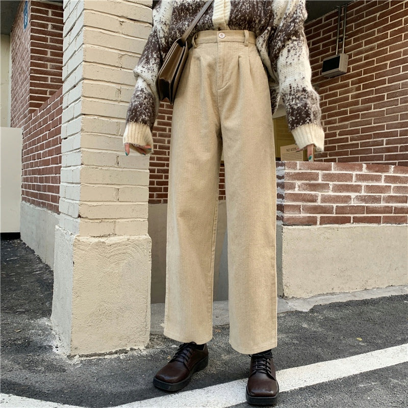 Pleated Corduroy Pants