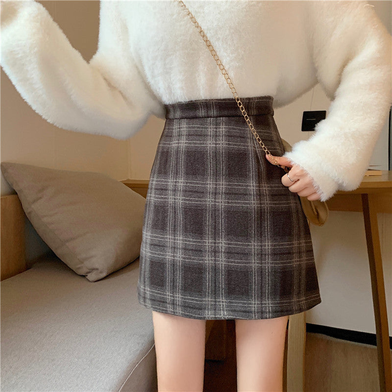 Ashy Plaid Mini Skirt