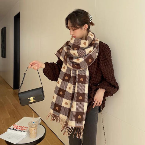 Heart Checkerboard Scarf