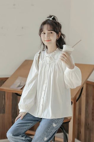 Essential Ruffle Trim Blouse