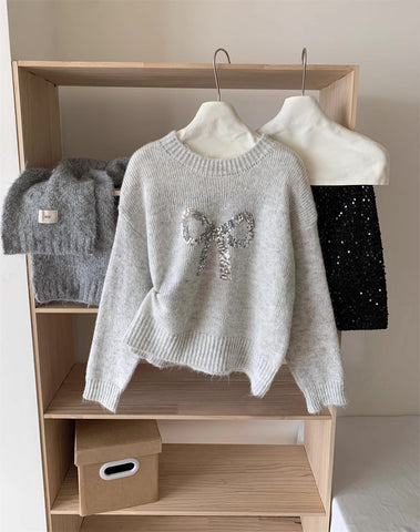 Sequin Bow Sweater
