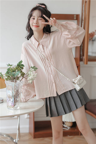 Pintuck Puff Sleeve Blouse