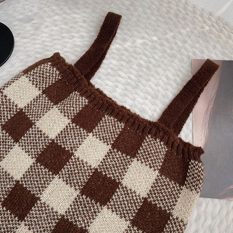 Gingham Cropped Cardi & Cami Set