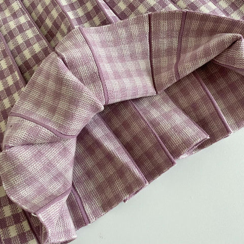 Faltenrock aus Gingham-Strick
