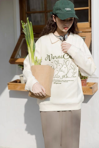 Sudadera polo con conejitos lindos