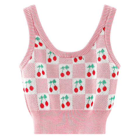 Chaleco de cuadros de cereza
