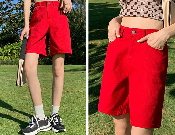 Rainbow Denim Bermuda Shorts