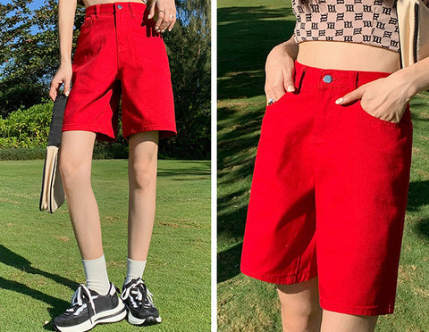 Rainbow Denim Bermuda Shorts