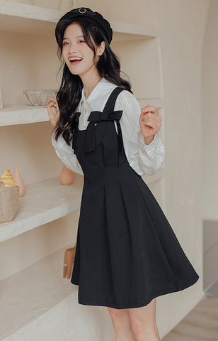 Little Bow Mini Pinafore Dress Set