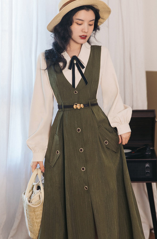 Traveller's Pinafore-Set mit Nadelstreifen
