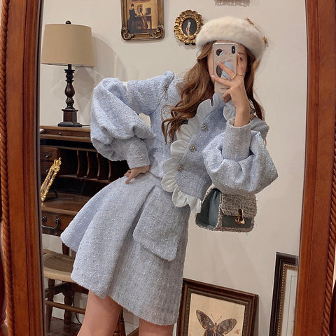 Scallop Tweed Jacket / Skirt