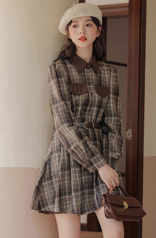 Brown Sugar Plaid Shirt Dress