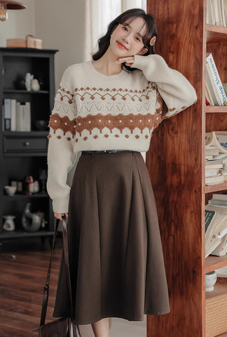 Suéter Fair Isle color canela