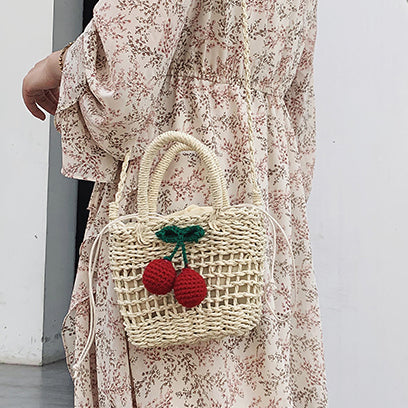Cherry Straw Bag