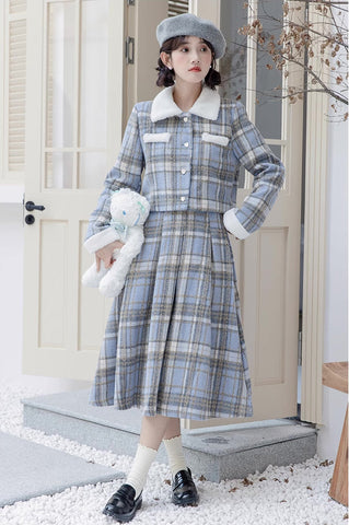 Elsa Plaid Tweed Midi Set