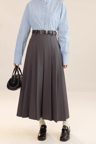 Plissierter Midi-Tennisrock