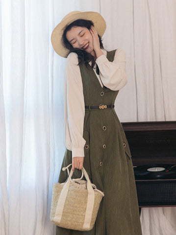 Traveller's Pinafore-Set mit Nadelstreifen