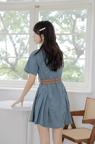 Button Up Denim Mini Dress